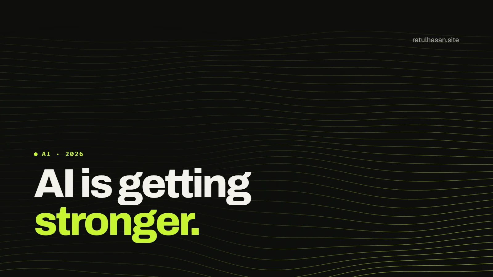 Headline AI is getting stronger over flowing lime contour lines